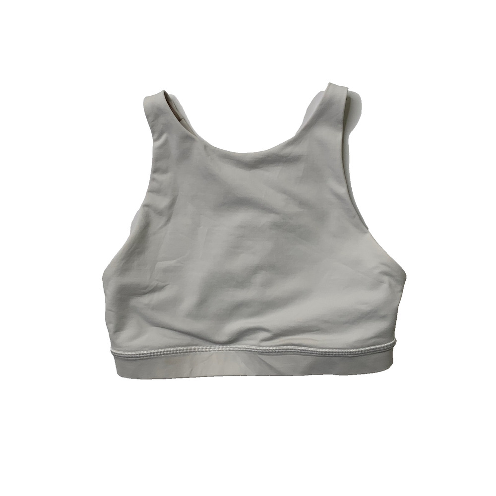 Lululemon Sports Bra Women 4 Off White Energy High Neck Strappy Medium Support